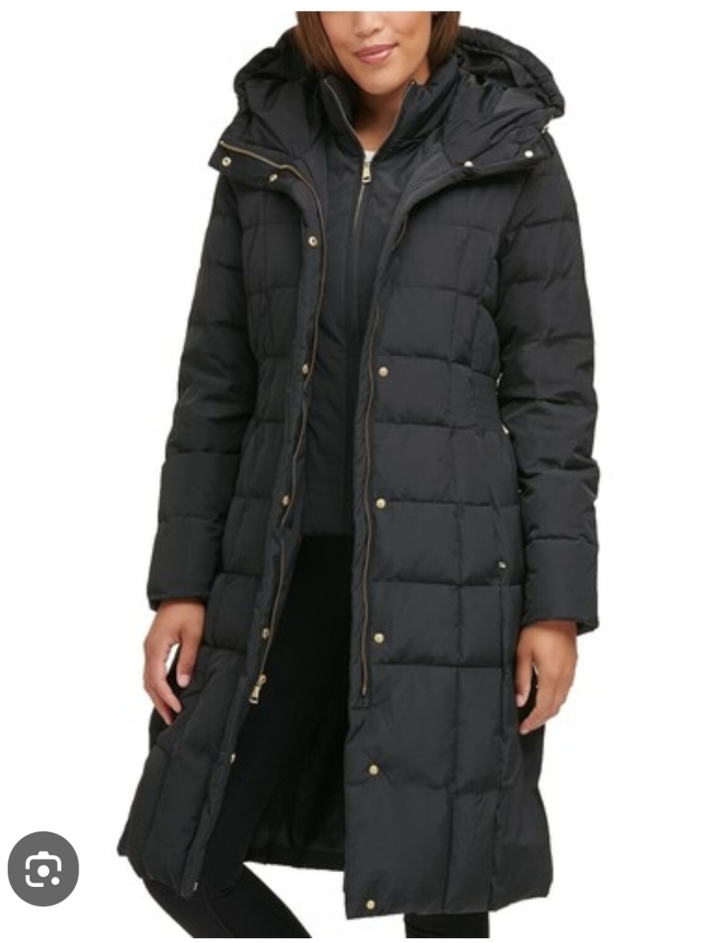 Cole Haan Quilted Down Puffer Coat Size L